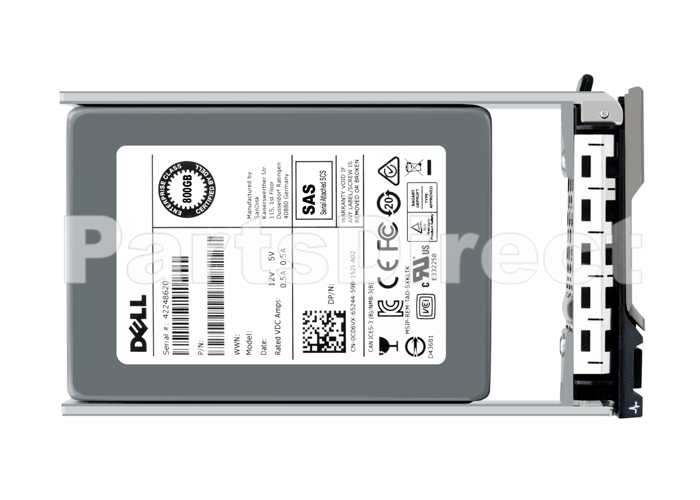 CW988 Dell 800 ГБ 12G 2.5 512n SAS WI SSD с G176J